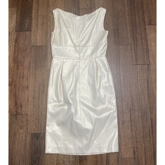 Escada Couture Cream Gold Knee Length Silk Dress Women’s Size 40 - Picture 4 of 4